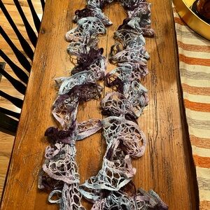 Elegant Purple and Blue Lace Scarf